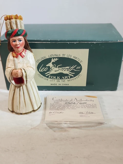 Leo Smith Folk  Art St.  Angel of Light  Ornament