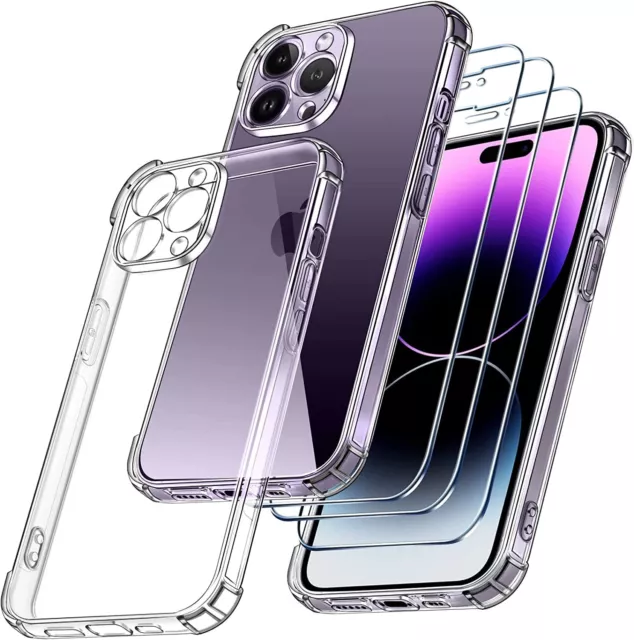 AntiChoc Coque + 2 Verre Trempé pour iPhone 15 14 13 12 11 Pro MAX/XS/XR 6/7/8