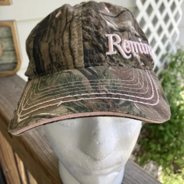Remington Realtree Camo Hat Cap, Hook & Loop Strap for Size Adjustment Pink Text