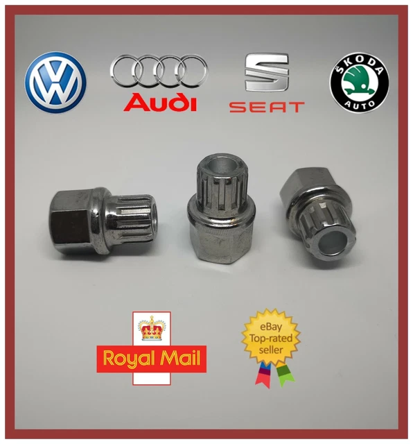 New Locking Wheel Nut Key For Audi, VW, Seat, Skoda - Type 13 Splines ABC 2 Style
