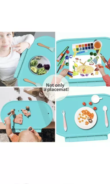 Toddler Food Catching Placemats Silicone Baby Placemats for Kids Toddler Dini... 2