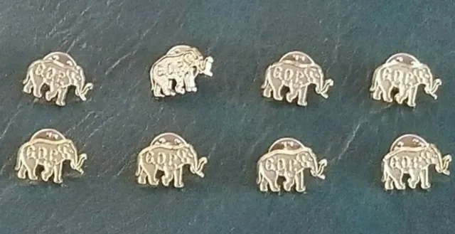 Lot of (8) GOP Republican Party Elephant Plastic Pins