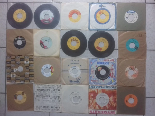 Lot 60x 45 tours 7" EPs singles Français Etranger divers sans pochettes