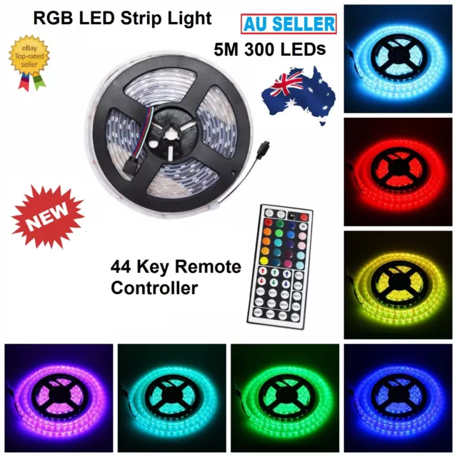 5050 SMD 12V 5M RGB Flexible LED Strip Lights Cinema Room Balcony IR Controller