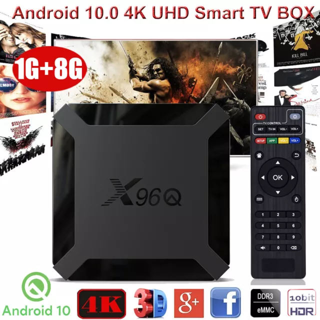 2024 Smart TV BOX 4k UHD 1+8GB Android 10.0 Quad-Core WIFI Netzwerk Media Player