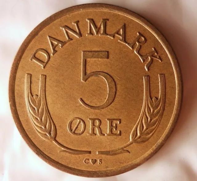 1963 Danimarca 5 Ore - di Qualità Vintage Moneta Danimarca Bin #3