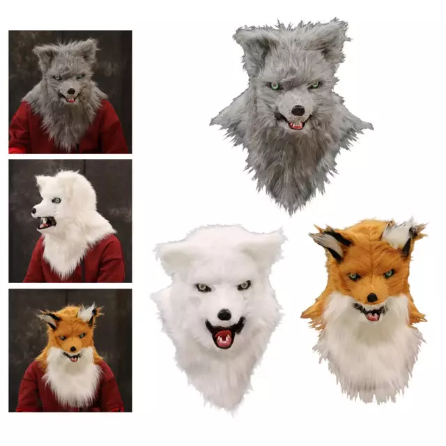 Plüsch Fuchs Maske, realistische Tier Vollkopfmaske, Kostüm, Halloween Kostüm