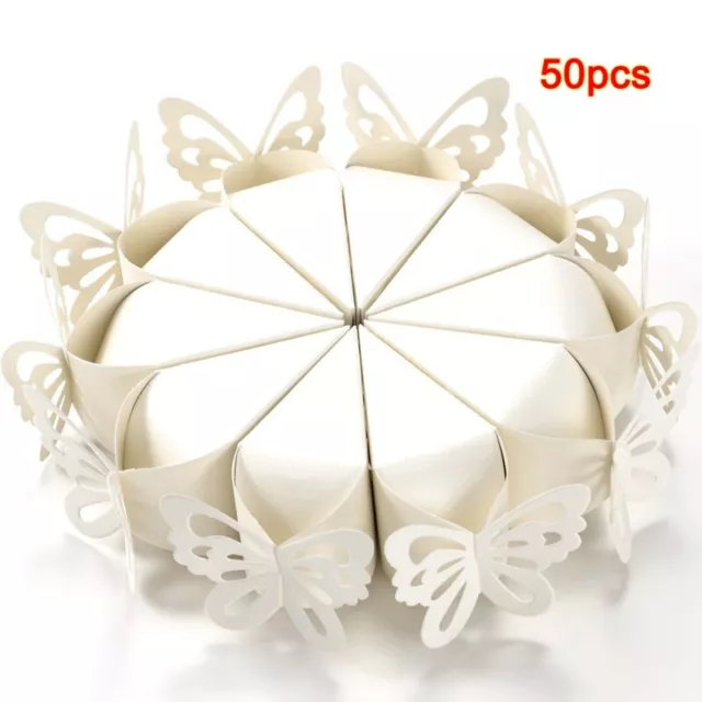 3X(50x Boite a Dragee Papillon Decoration Mariage Bapteme Fete Naissance blanc7)