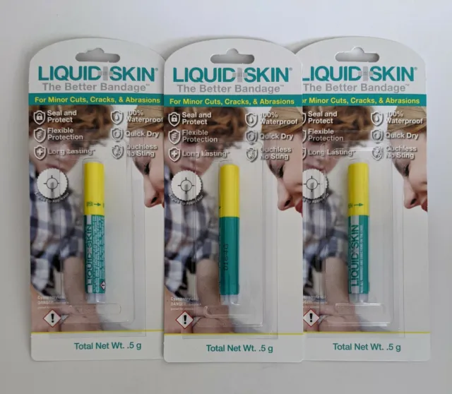 LiquidSkin The Better Bandage Minor Cuts Cracks Abrasions 3 pack
