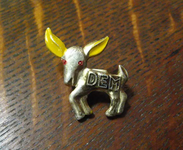 Democrat Party Vintage 1960's Lapel Pin - Democratic Political Campaign Vote Pin