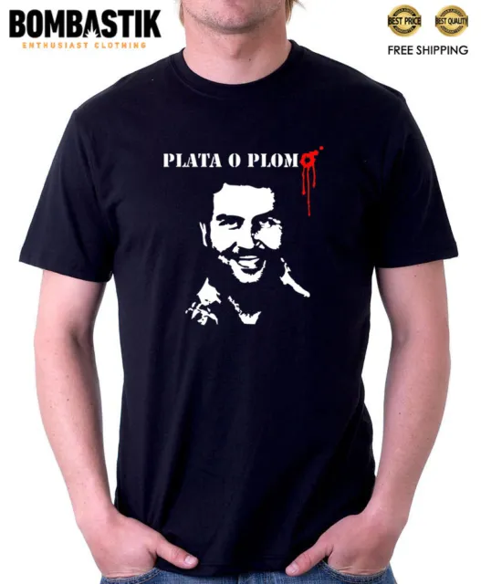 R 0328 EL PATRON T-shirt for Narcos and Pablo Escobar fans Cocaine Plata o plomo