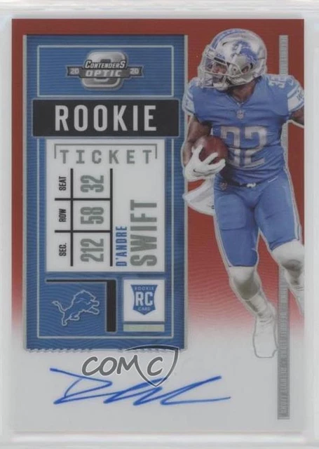 2020 Panini Contenders Optic Ticket RPS Red /199 D'Andre Swift Rookie Auto RC