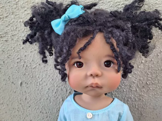 Doll Wig in Black Teeswater tight curls