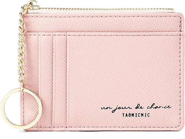 Portafoglio Piccolo 2 In 1 Donna In PU Con Cerniera E Portamonete: Verde E Rosa - 2