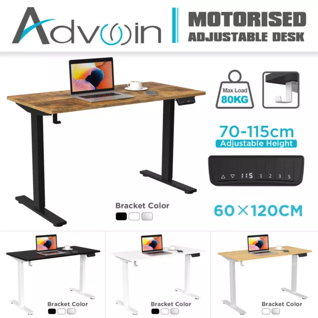 Height Adjustable Motorised Desk 120cm Standing Sit Computer Office Table