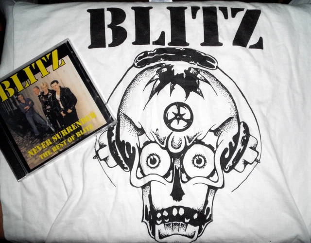 VINTAGE BLITZ T Shirt and CD oi hardcore punk metal 2005 L exploited 