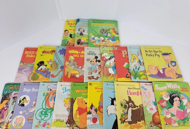 Lot 22 Vintage A Golden TELL A TALE Books Bugs Bunny, Pinocchio, Cinderella +