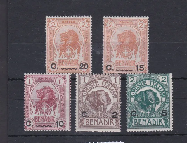 SOMALIA (22a107) SG 10 - 13a - 1906 opt values - SMR - usual gum for period