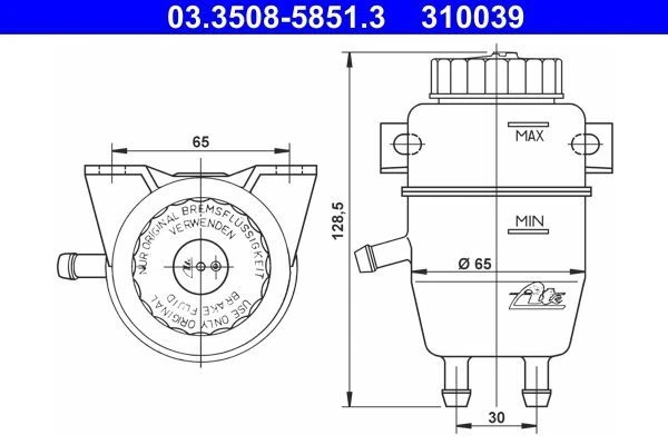 Vase D'Expansion, le Liquide de Frein, ATE 03.3508-5851.3