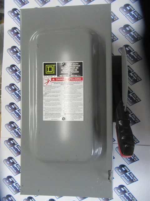 SQUARE D HU362N, Series F, 60 Amp, 600 Volt, 3PH 3W, Disconnect-NEW-S SQUARE D HU362N, Series F, 60 Amp, 600 Volt, 3PH 3W, Disconnect-NEW-S