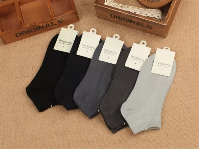 10 Pairs Men Summer Business Solid Bamboo Fiber Breathable Casual Dress Socks