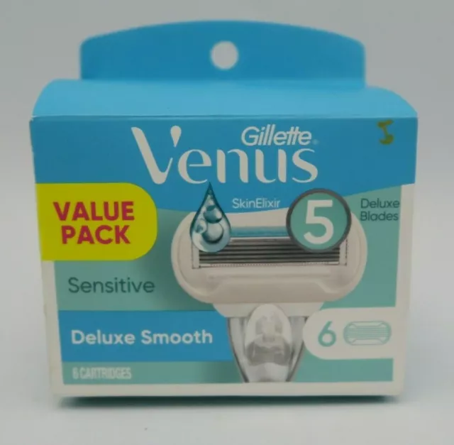 Gillette Venus SkinElixir 5 Hojas de Lujo 6 Cartuchos NUEVO EN CAJA DAÑADA