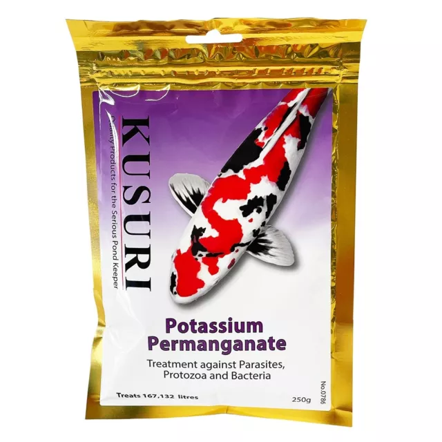 KUSURI Potassium Permanganate 250g for Trichodina/Costia/Parasites/Disinfectant