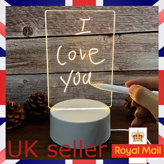 ACRYLIC DRY ERASE Board with Light LED Note Board, Light up Dry Erase