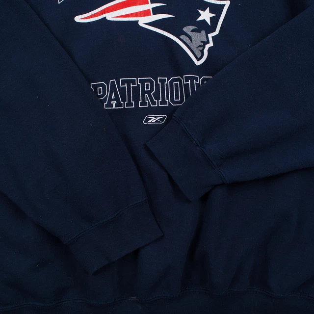 Felpa vintage NFL XL New England Patriots blu collo rotondo pullover 3