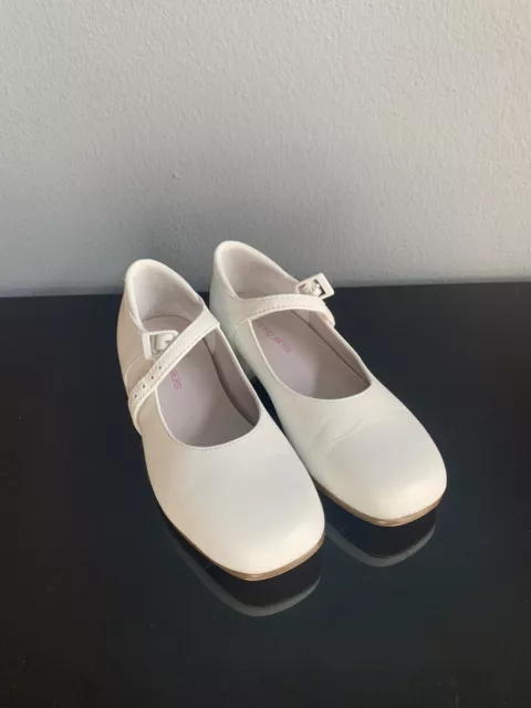 JUMPING JACKS Girls Shoes Pageant White Leather Size 11N Excellent Condition!