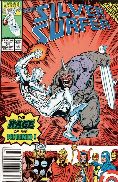 Silver Surfer, The (Vol. 3) #54 (Newsstand) FN; Marvel | Infinity Gauntlet Rhino