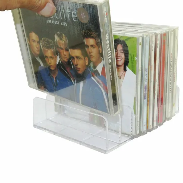 Clear Acrylic CD DVD Holder CD Storage Box CD Display Rack CD Stand Holds up
