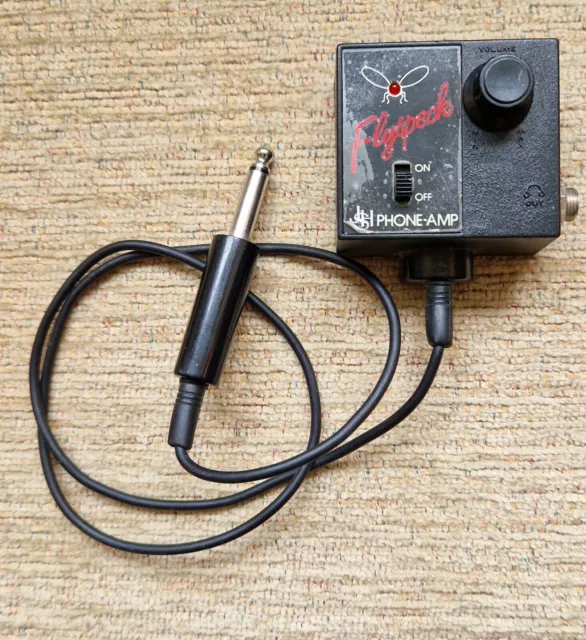 RARE 1980's FLYSPECK JHS HEADPHONE GUITAR AMP, BATTERY, FOR CLIPPING ON BELT ETC