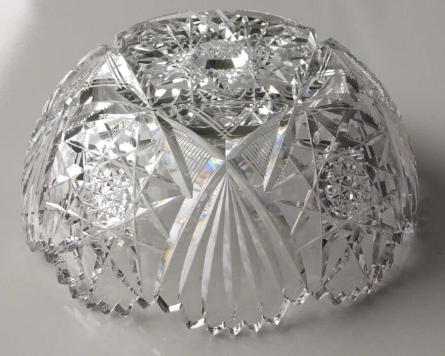 Fine Antique Abp American Brilliant Period Cut Glass 8" Bowl 10