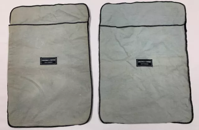 (2) Vintage Spaulding Company Chicago Silver Cloth Anti Tarnish Pouch Bags 14”