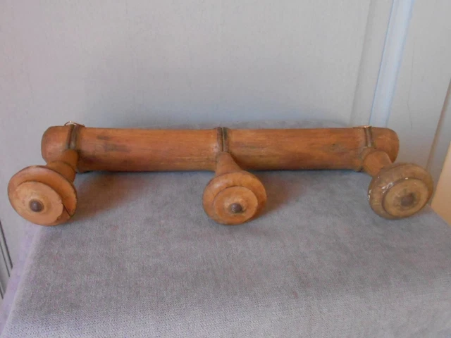 vintage French WOOD Coat & Hat Rack Clothing Hanger