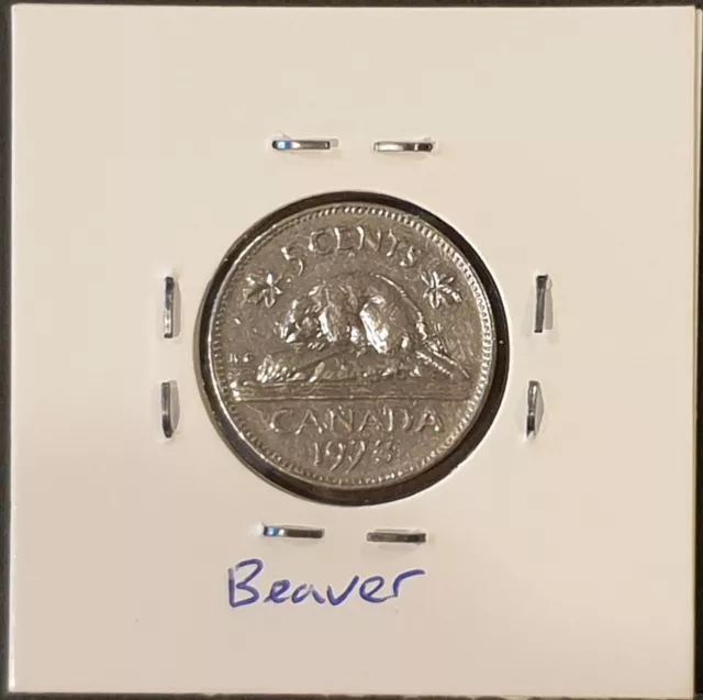 1979 Canada 5 Cents KM#60.1, Queen Elizabeth II (obv) Beaver (rev) (2003E) 2