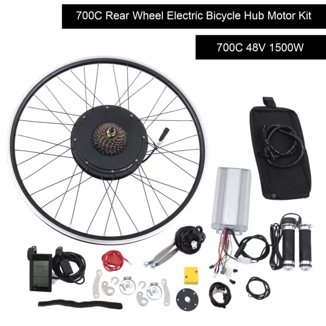 Rear Wheel 48V 1500W Electric Bicycle Ebike Conversion Kit Hub Motor Cycling