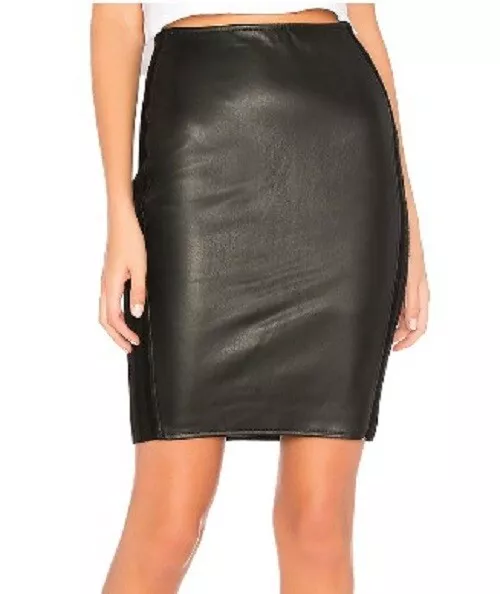 Bailey 44 Size Medium Tolstoy Eco-Leather Pencil Skirt Black Vegan Bodycon