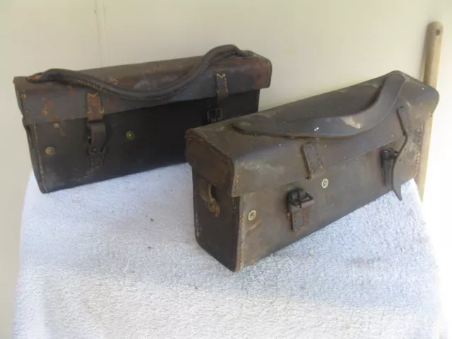 WW2 Australian Army Machine Gun Parts Carrying Leather Bags.