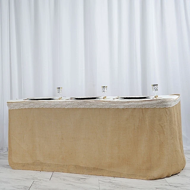 14 ft Natural Burlap TABLE SKIRT Tradeshow Wedding Country Party Catering Supply