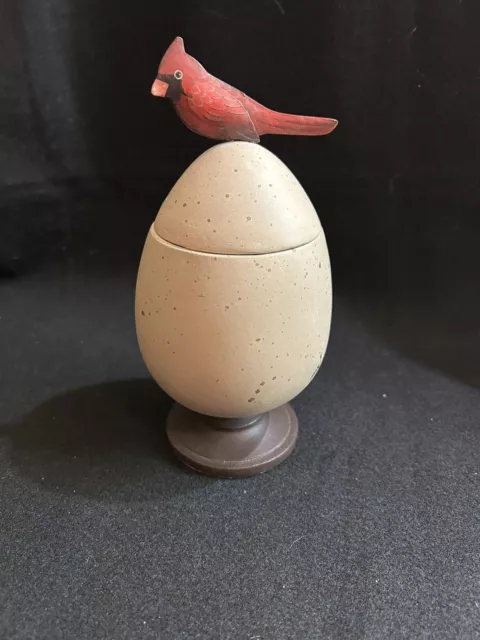 Hallmark Marjolein Bastin Egg Trinket Box w/ Cardinal Top