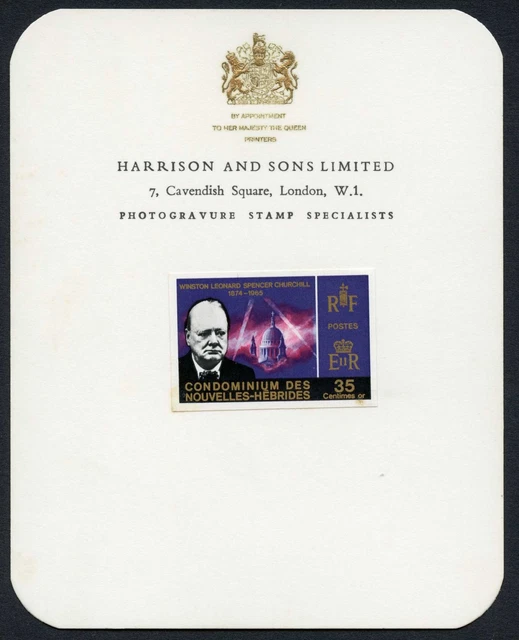 New Hebrides 1966 Churchill Unadopted 35c denomination IMPERF RARE