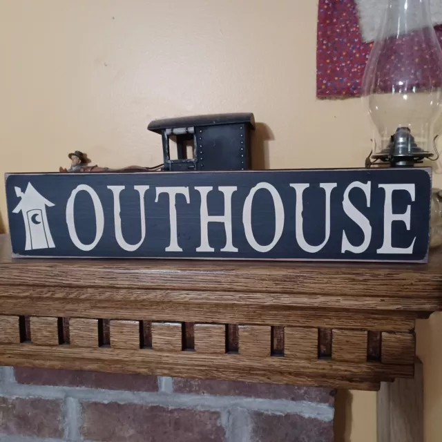 OUTHOUSE Country bath Rustic Farmhouse Primitive Sign
