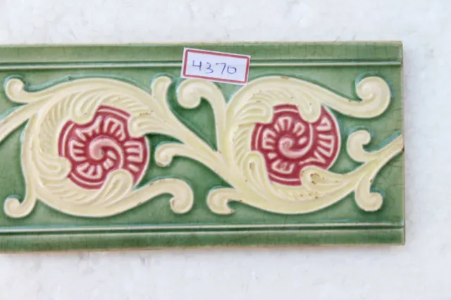 Japan antique art nouveau vintage majolica border tile c1900 Decorative NH4370 6