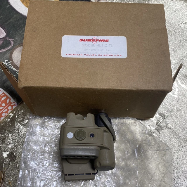 SureFire HL1-C-TN Helmet Light RD/WH/IR LEDs, Tan SF123A battery SureFire HL1-C-TN Helmet Light RD/WH/IR LEDs, Tan SF123A battery