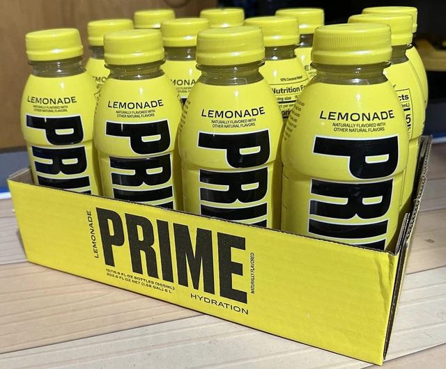 PRIME HYDRATION DRINK Lemonade 16.9 FL OZ NEW FLAVOR. 12 PACK IN HAND