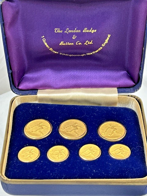 Cuff Links Set Studs Football Soccer  LONDON BRIDGE & CO NEW Old Stock England