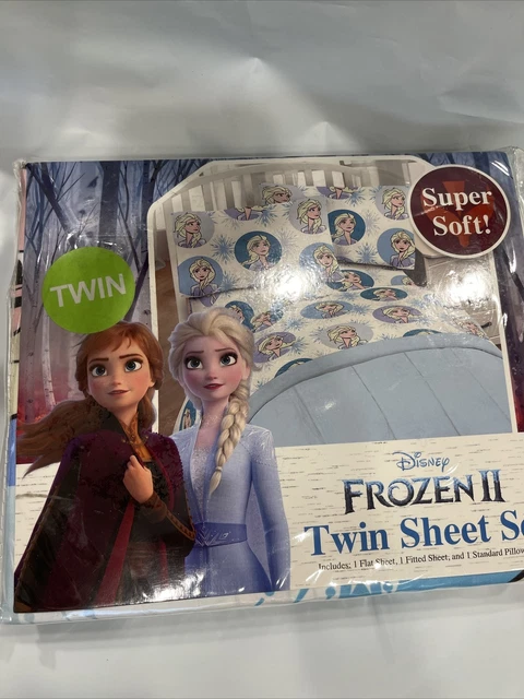 Juego de 2 hojas dobles Disney Frozen II de 3 piezas Jay Franco totalmente nuevo