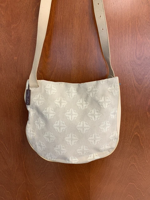 Rare Bottega Veneta Printed Canvas And Leather Handbag… Unique Shape!